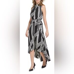 Karl Lagerfeld Asymmetrical Black and White dress